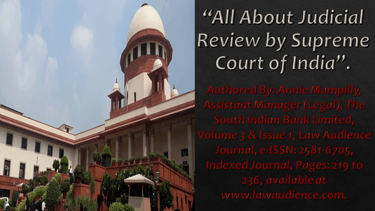 All About Judicial Review By Supreme Court Of India