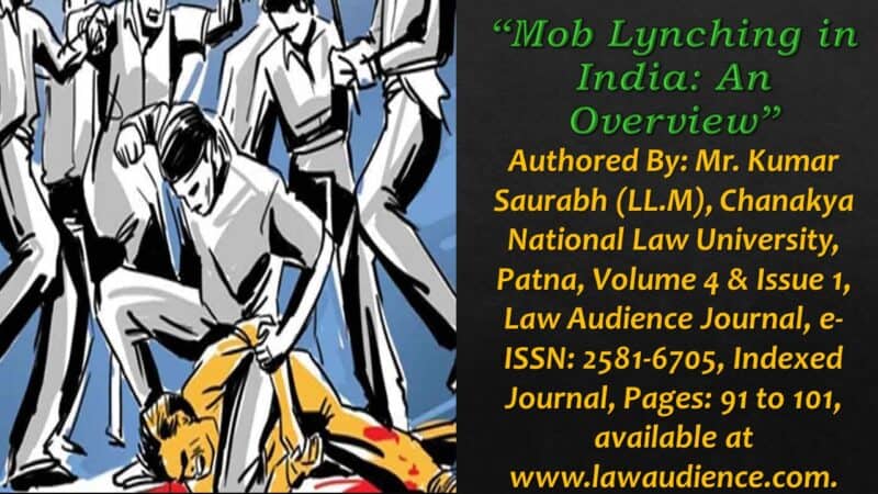 mob lynching in india research paper