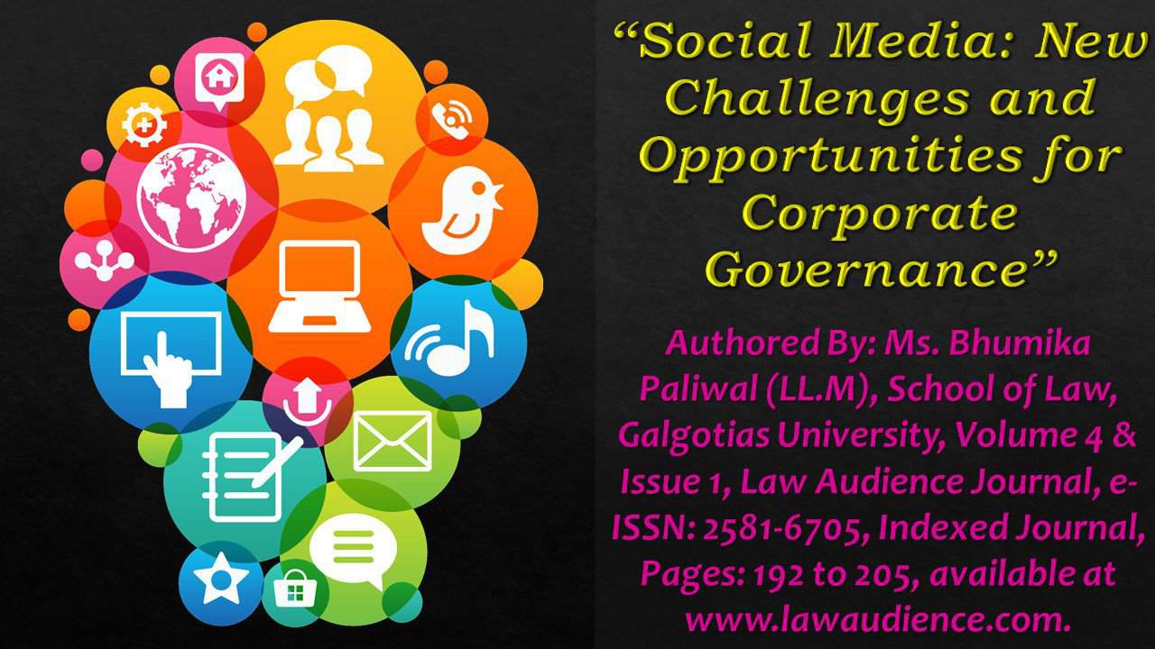 Read more about the article Social Media: New Challenges and Opportunities for Corporate Governance