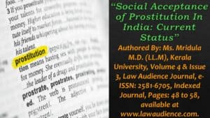 Read more about the article Social Acceptance of Prostitution In India: Current Status