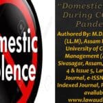 Domestic Violence During COVID-19 Pandemic